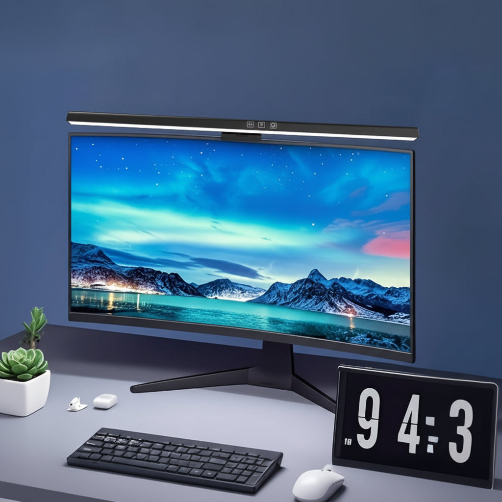 CLEARVISION - Clip-On Computer Screen Desk Lamp for Office Use