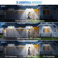 BRIGHTPATH - 2500 Lm Solar Outdoor Area Lights, 3 Modes, Motion Activated
