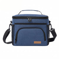 THERMOVIA - Large Insulated Lunch Tote with Zipper Closure & Adjustable Strap