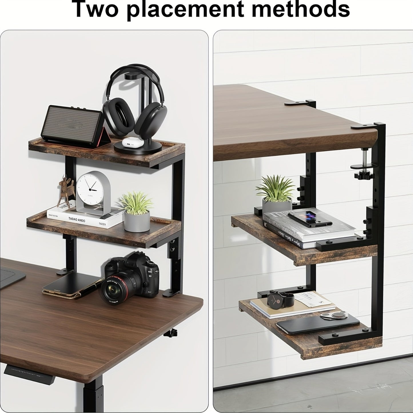 NEATSPACE - Double-Layer Clip-On Desk Storage Rack for Home Office Essentials