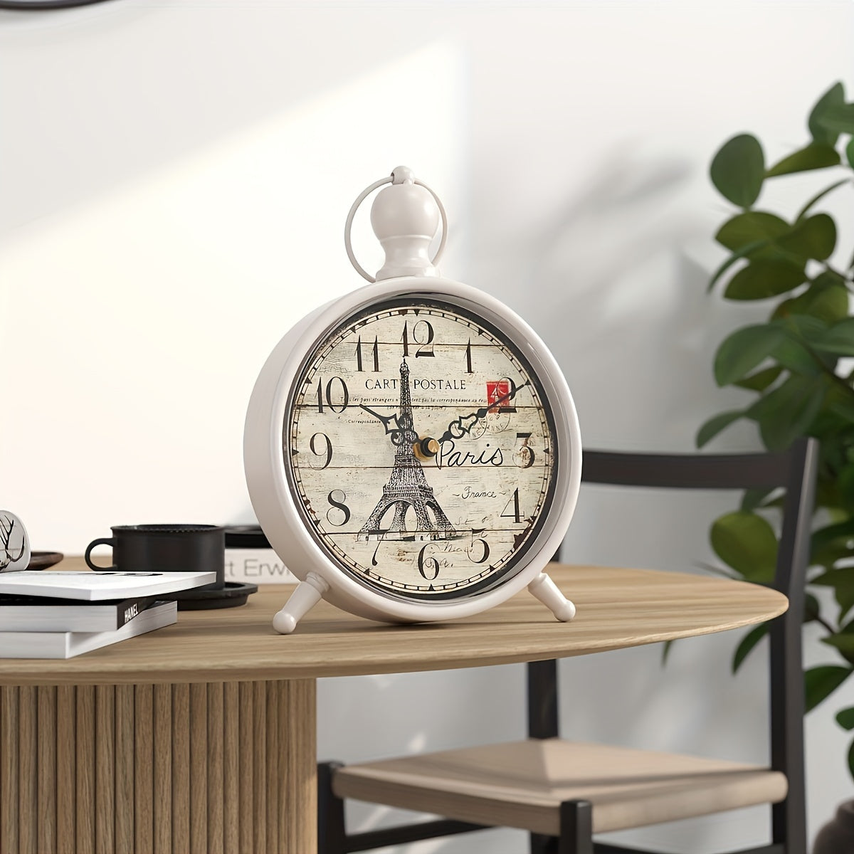 CHATEAUCHIME - Elegant Eiffel Tower Desk Clock, Non-Ticking