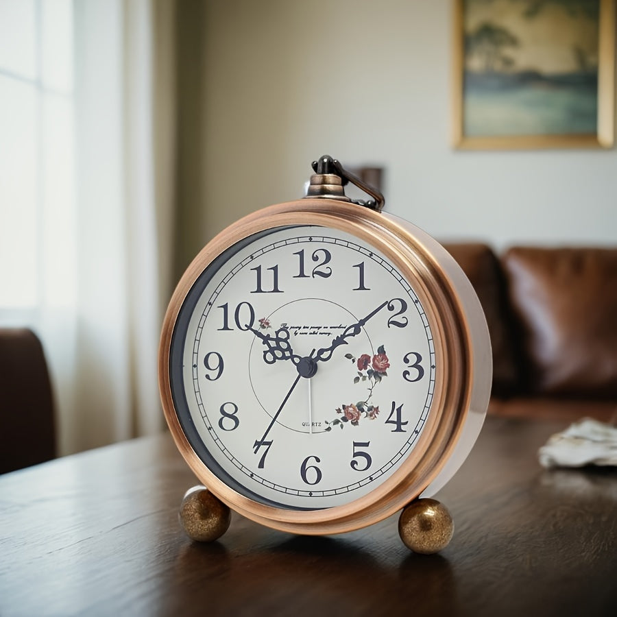 VINTERRA - Creative European Retro Desk Alarm Clock with Silent Movement