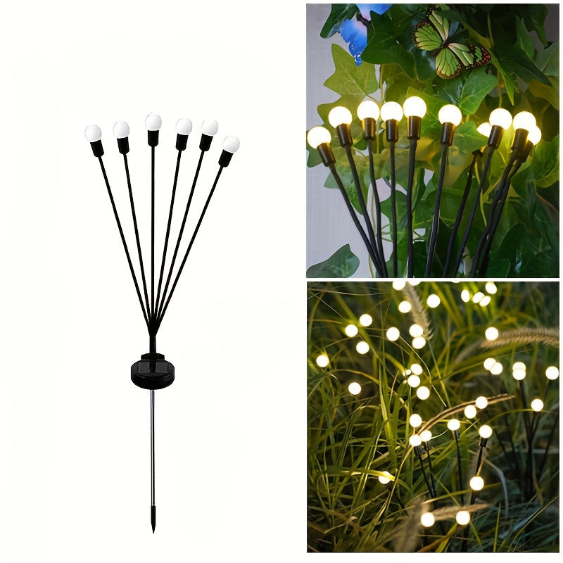 NIGHTFLARE - 6/8/10 LED Solar Firefly Ground Lights, Festival & Garden Decoration