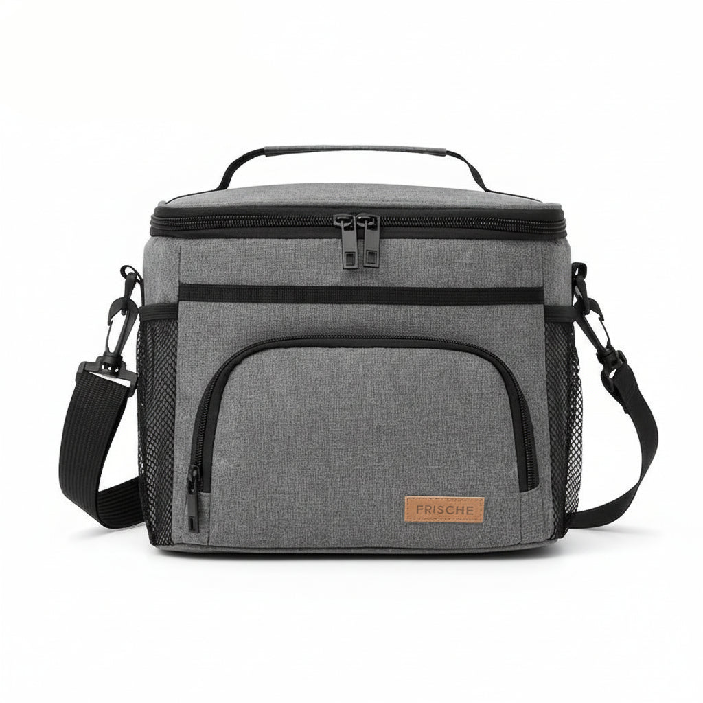 THERMOVIA - Large Insulated Lunch Tote with Zipper Closure & Adjustable Strap