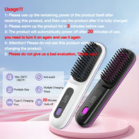 AURISTYLE - Compact Cordless Hot Comb Brush with Type-C Fast Charging