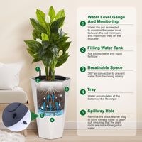 AQUADIAMOND – Self-Watering Planter Set with Wheels