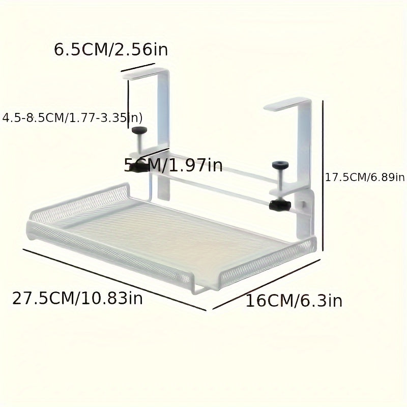 CLASSTIDY - Adjustable Metal Desk Rack with No-Drill Hanging Organizer