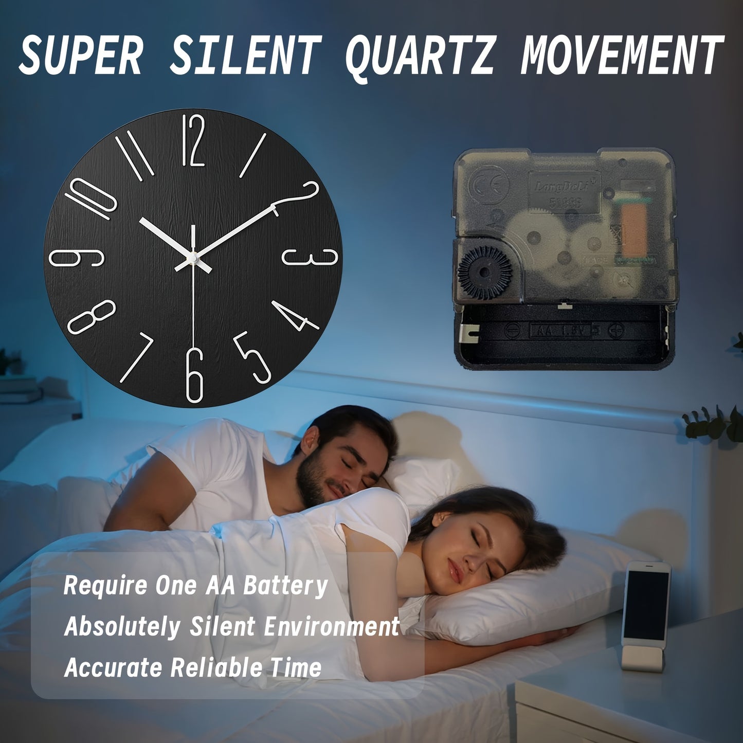OAKTIDE - Contemporary wall clock designed for quiet and modern everyday interiors