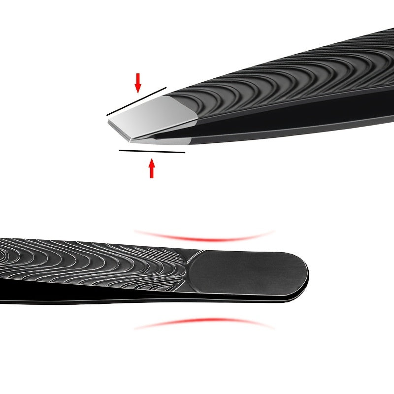 CHICPOISE - High-Precision Black Angled Eyebrow Tweezers