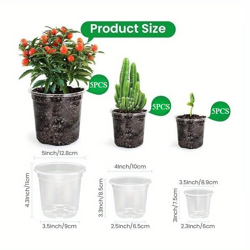 ROOTVIEW SET – 15 pack Transparent Seedling Pots for Easy Root Monitoring and Growth