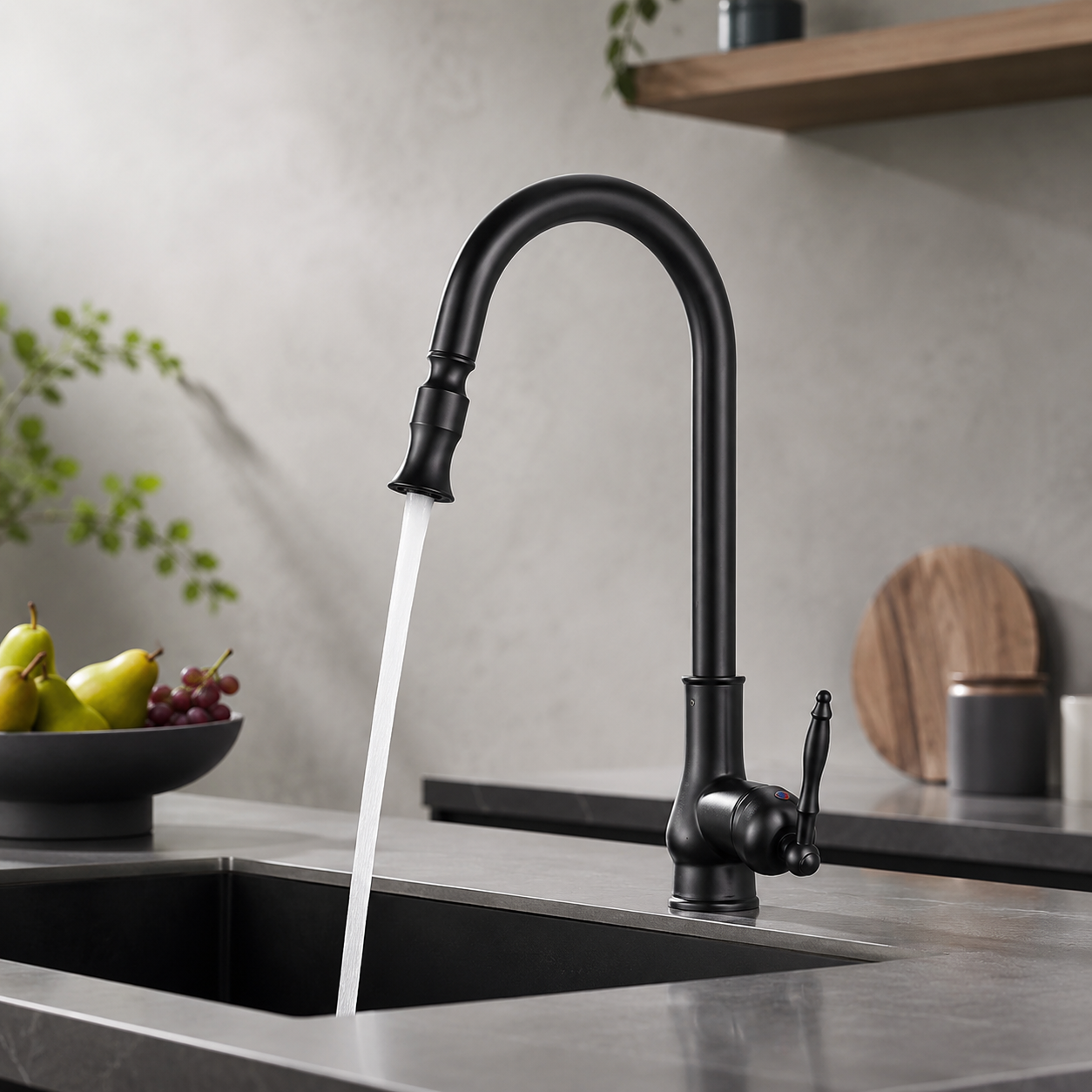 BRONZEFLOW – Antique Bronze Pull-Out Kitchen Faucet with Touch Control