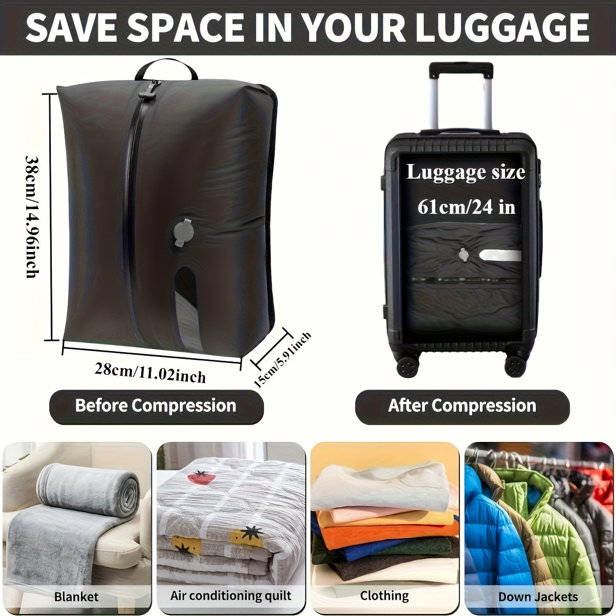 COMPRESSPACK – Reusable Vacuum Travel Bags for Space-Saving Packing