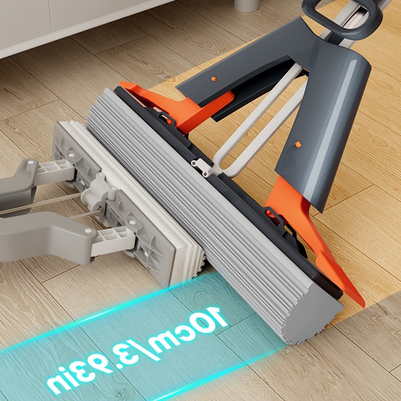 CLEANFLOW - High-Absorbency Sponge Squeeze Mop for Bathroom & Floors