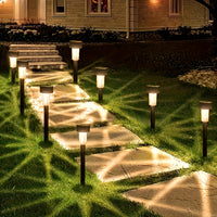 SUNELARA - Warm Ambient Solar Pathway Stake Lights for Courtyard & Lawn 12pcs