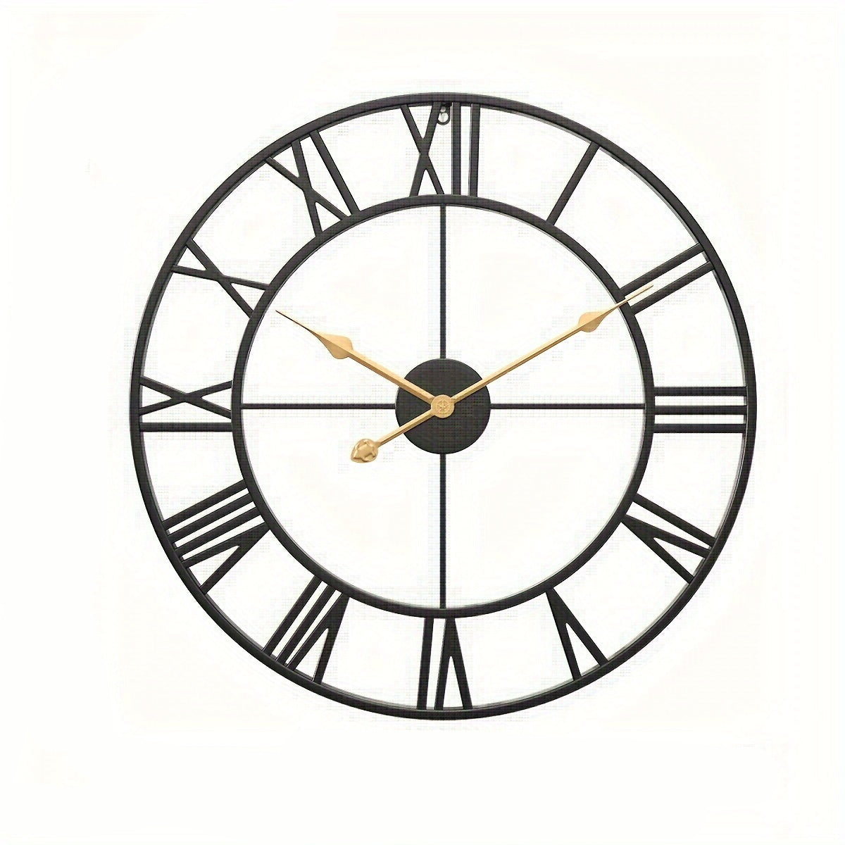 SERENETIME - Vintage Round Silent Wall Clock Metal Frame for Bedroom