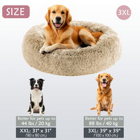 HUGAFUR - Soft Faux Fur Donut Pet Bed for Small to Large Dogs & Cats