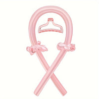 SILKVERA - Bow Detail Fabric Hair Curler - Minimalist Heatless Curling Ribbon in Solid Color, Single Piece Festive Hair Styling Accessory