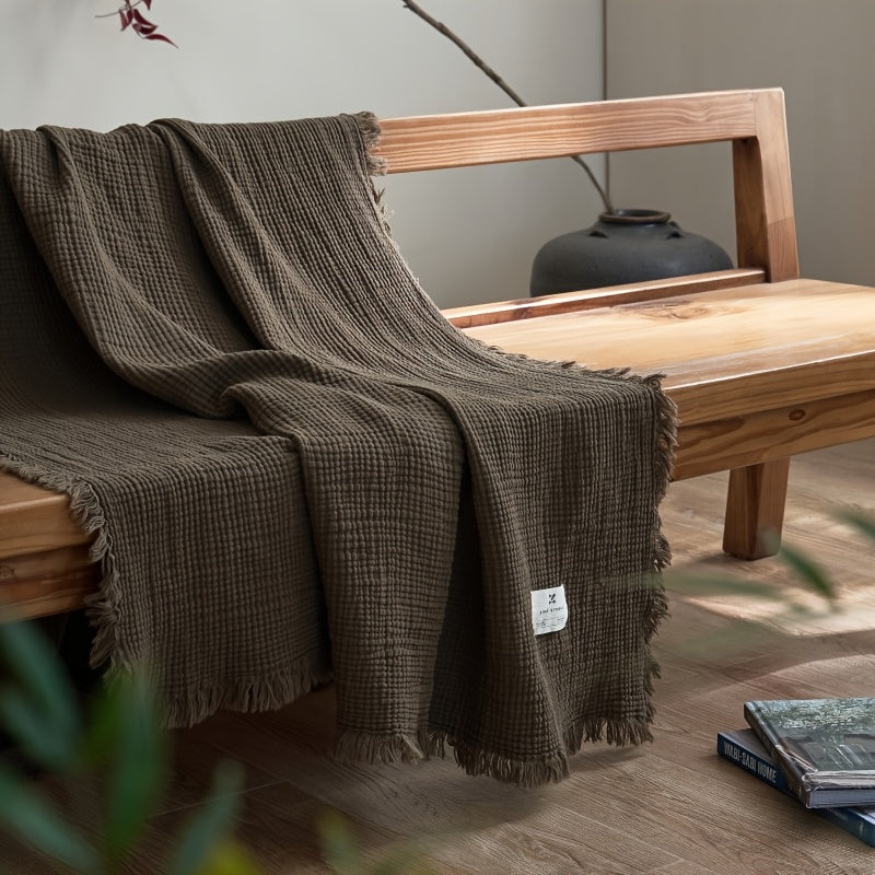 SOFTCLOUD – 4-Layer Cotton Crepe Blanket for Breathable Everyday Comfort