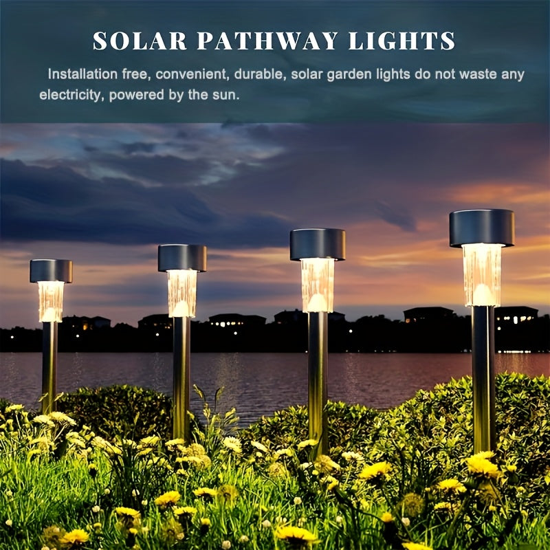 SUNELARA - Warm Ambient Solar Pathway Stake Lights for Courtyard & Lawn 12pcs