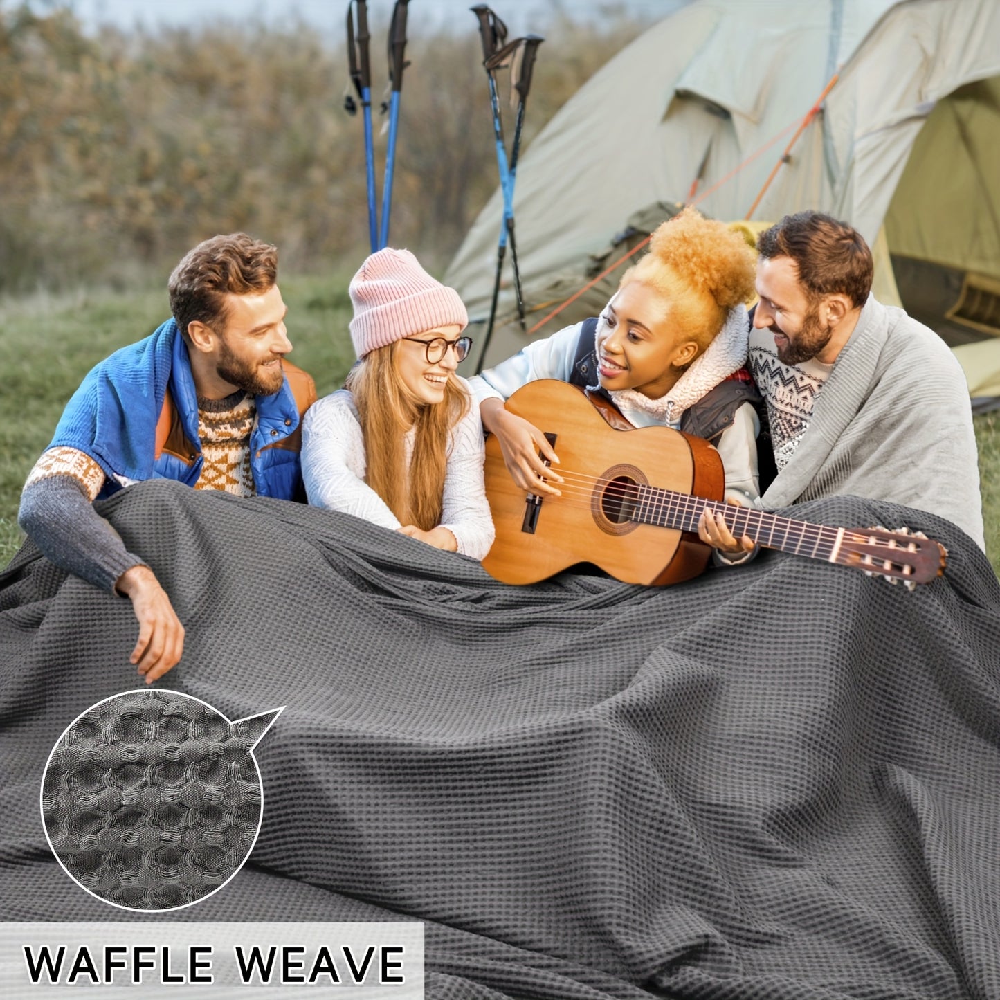 CLOUDWEAVE – Lightweight Waffle Throw Blanket for Cozy All-Season Comfort