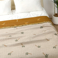 TROPICREST – Breathable Cotton Palm Throw Blanket for Relaxing Summer Comfort