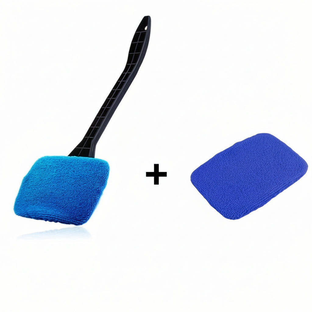 AUTOCLEAR - Long Handle Car Windshield Brush with Interior Glass Wiper