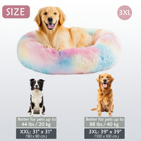 HUGAFUR - Soft Faux Fur Donut Pet Bed for Small to Large Dogs & Cats