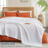 CLOUDWEAVE – Lightweight Waffle Throw Blanket for Cozy All-Season Comfort