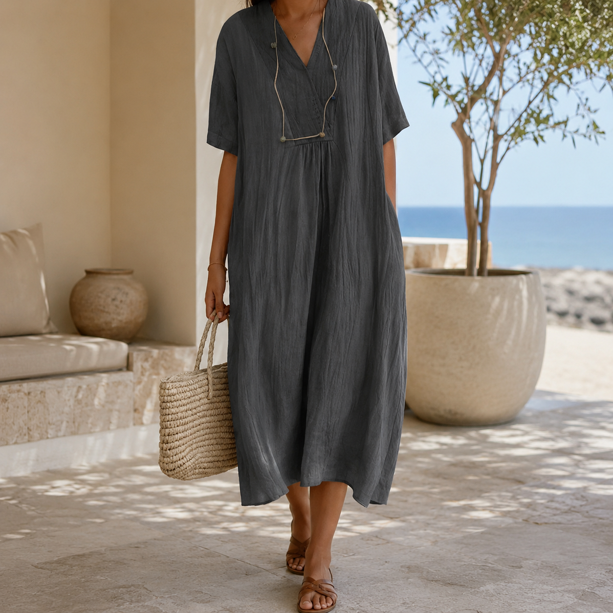 AIRYELLE – Light Summer Dress with Pockets and Relaxed Fit