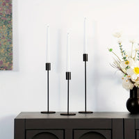 AURIC TRIO – Set of 3 Golden Iron Candlestick Holders