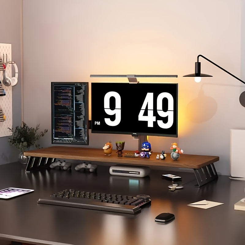 POSTUREPRO - Space-Saving Wooden Monitor Riser for Home Office & Laptop Use