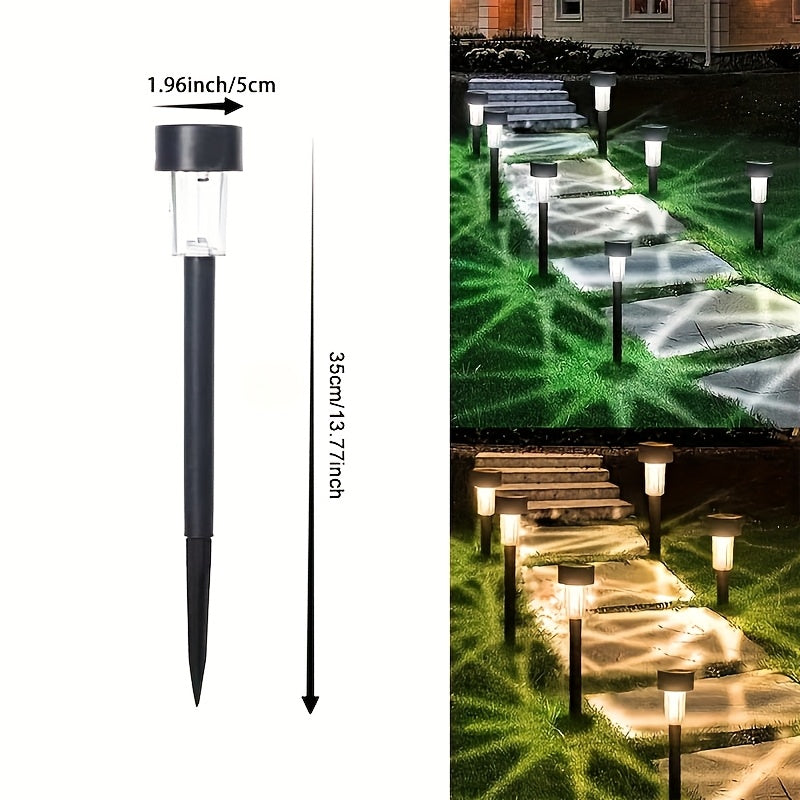 SUNELARA - Warm Ambient Solar Pathway Stake Lights for Courtyard & Lawn 12pcs