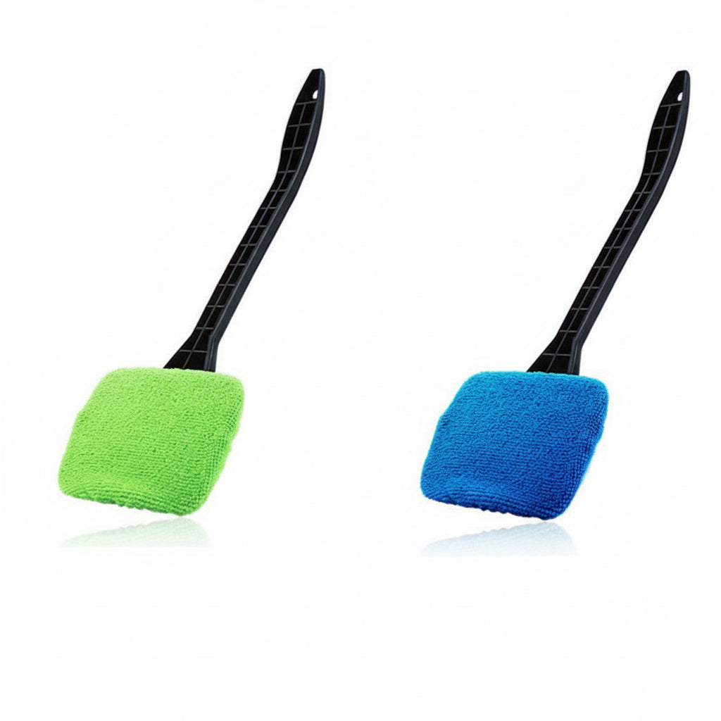AUTOCLEAR - Long Handle Car Windshield Brush with Interior Glass Wiper