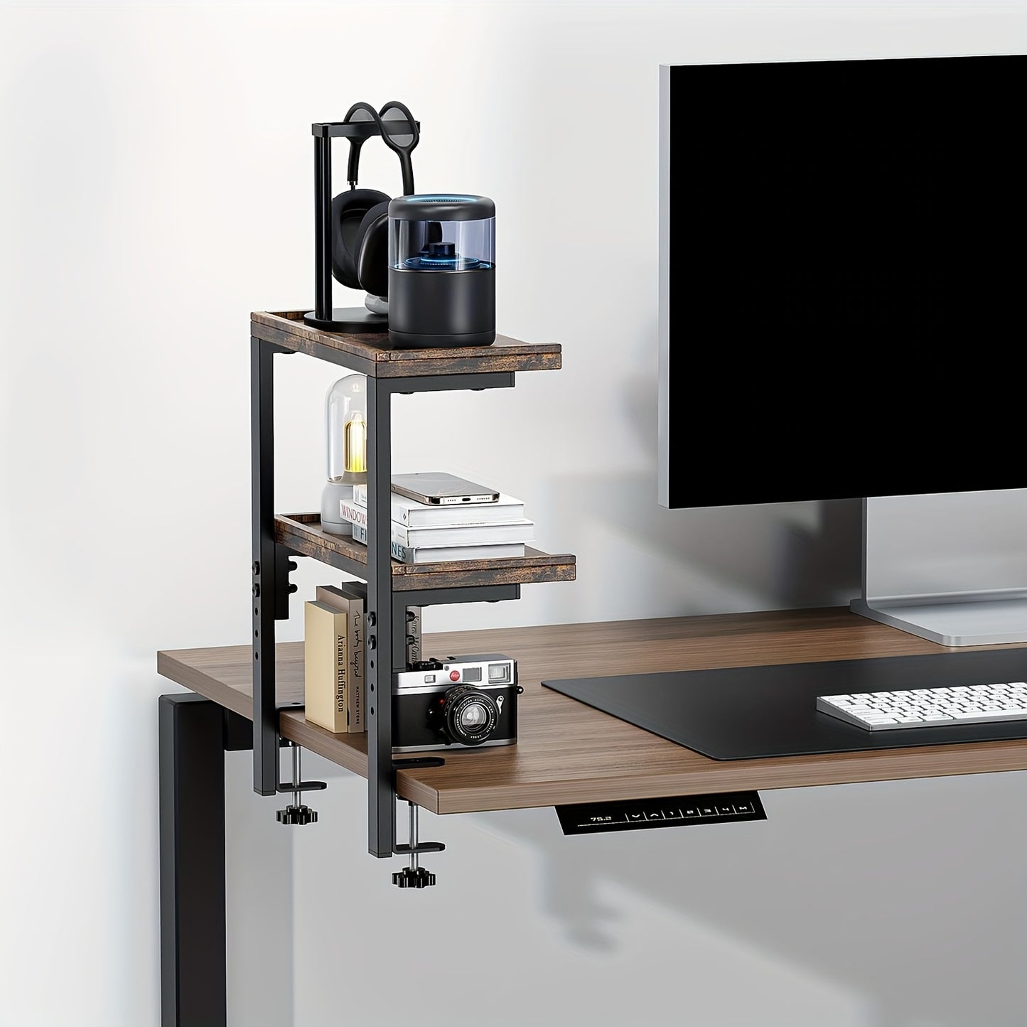 NEATSPACE - Double-Layer Clip-On Desk Storage Rack for Home Office Essentials