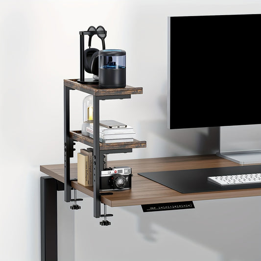 NEATSPACE - Double-Layer Clip-On Desk Storage Rack for Home Office Essentials