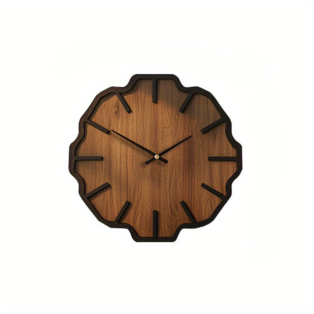 HARMONIQ - Decorative Wooden Wall Clock in Unique Irregular Form, Battery Operated