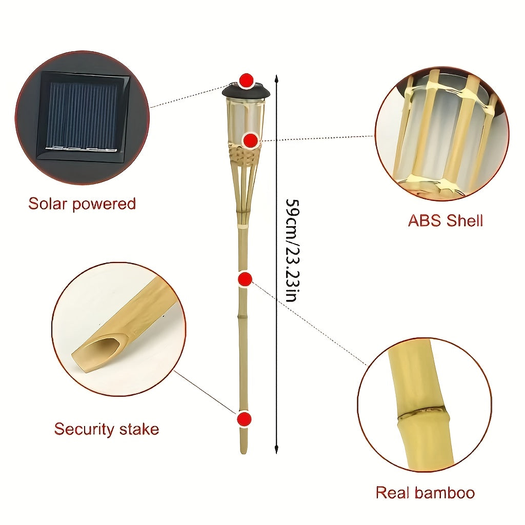 FLAMEGLOW – Solar Bamboo LED Lights for Outdoor Ambiance