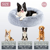 HUGAFUR - Soft Faux Fur Donut Pet Bed for Small to Large Dogs & Cats