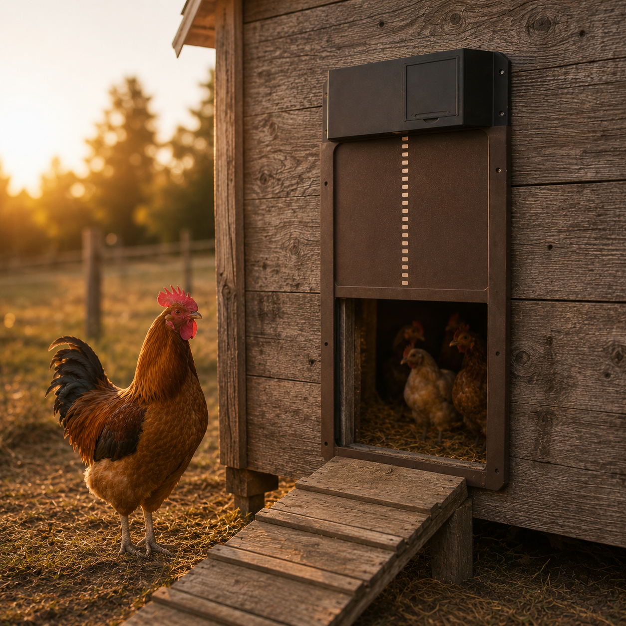 COOPSAFE – Automatic Chicken Coop Door with Light Sensor and Weather Protection