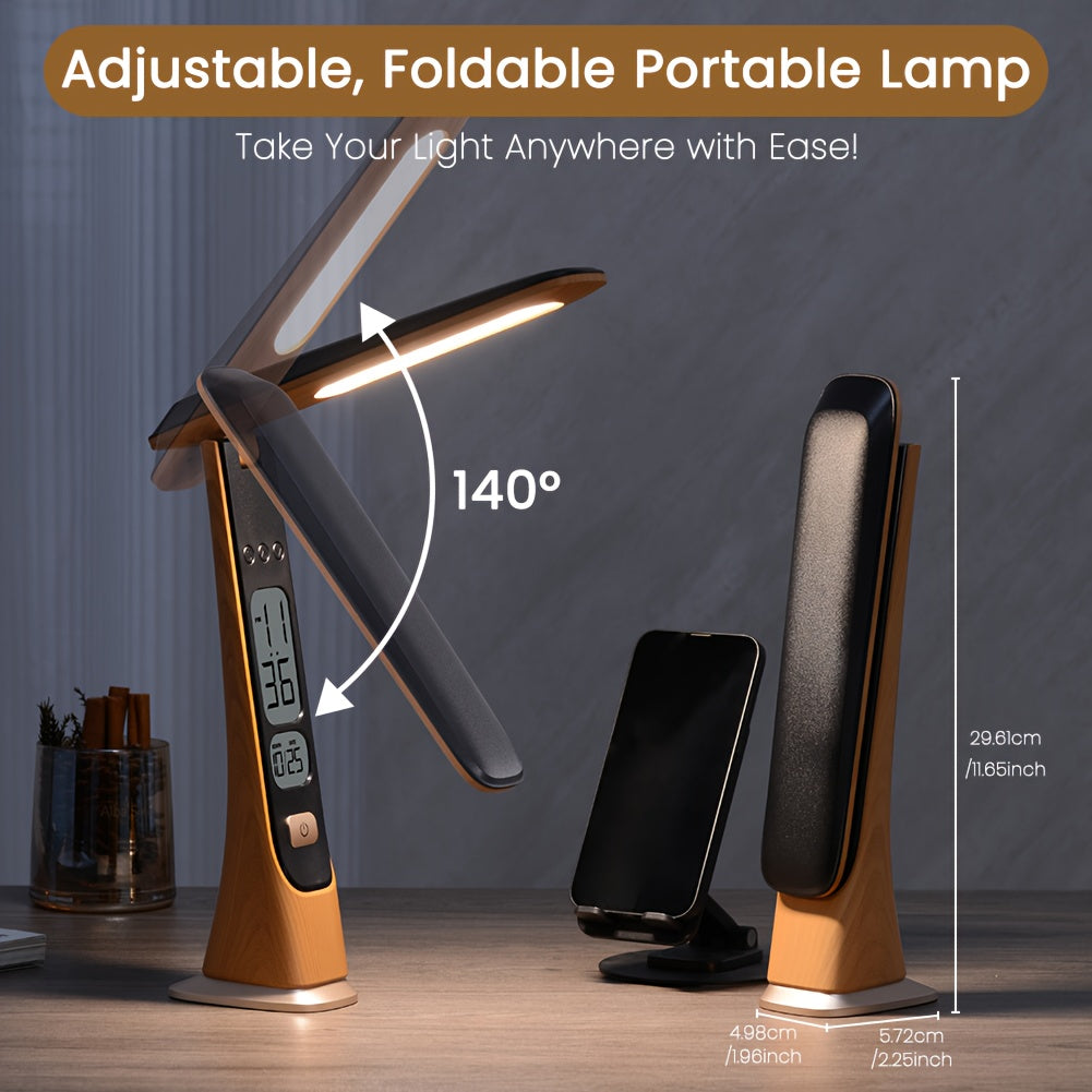 FLEXILUX – Foldable Portable LED Desk Lamp with Time Display