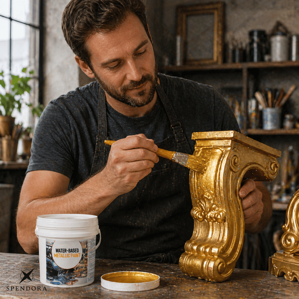 GOLDLUXE – Wasserbasierte Metallic-Goldfarbe mit Pinsel