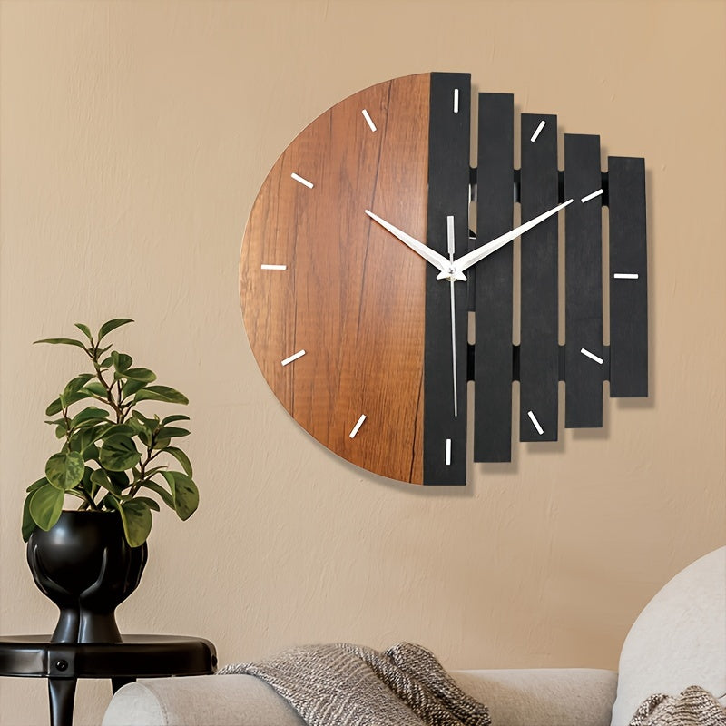 WOODFUSION CLOCK – Silent Retro Texture Statement Clock