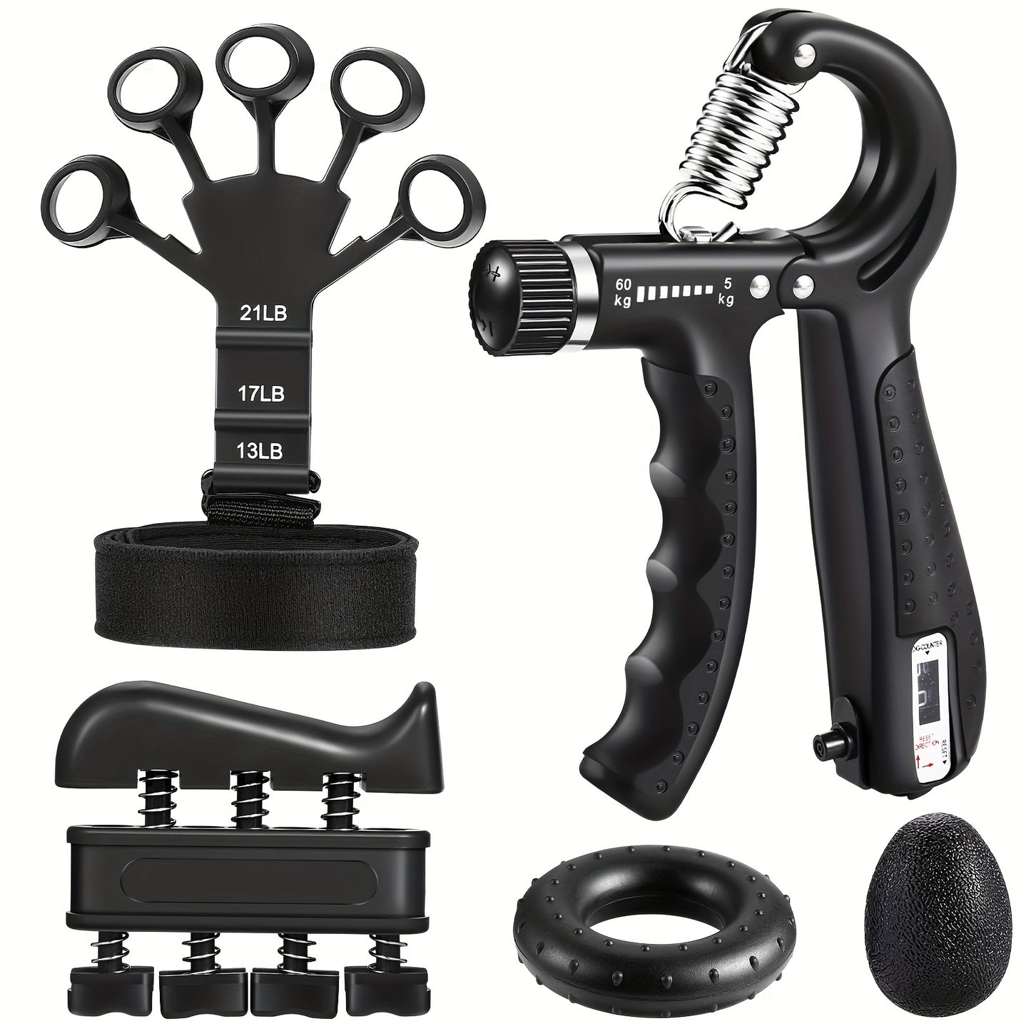 GRIPMASTER KIT – 5-Piece Hand & Forearm Strength Trainer