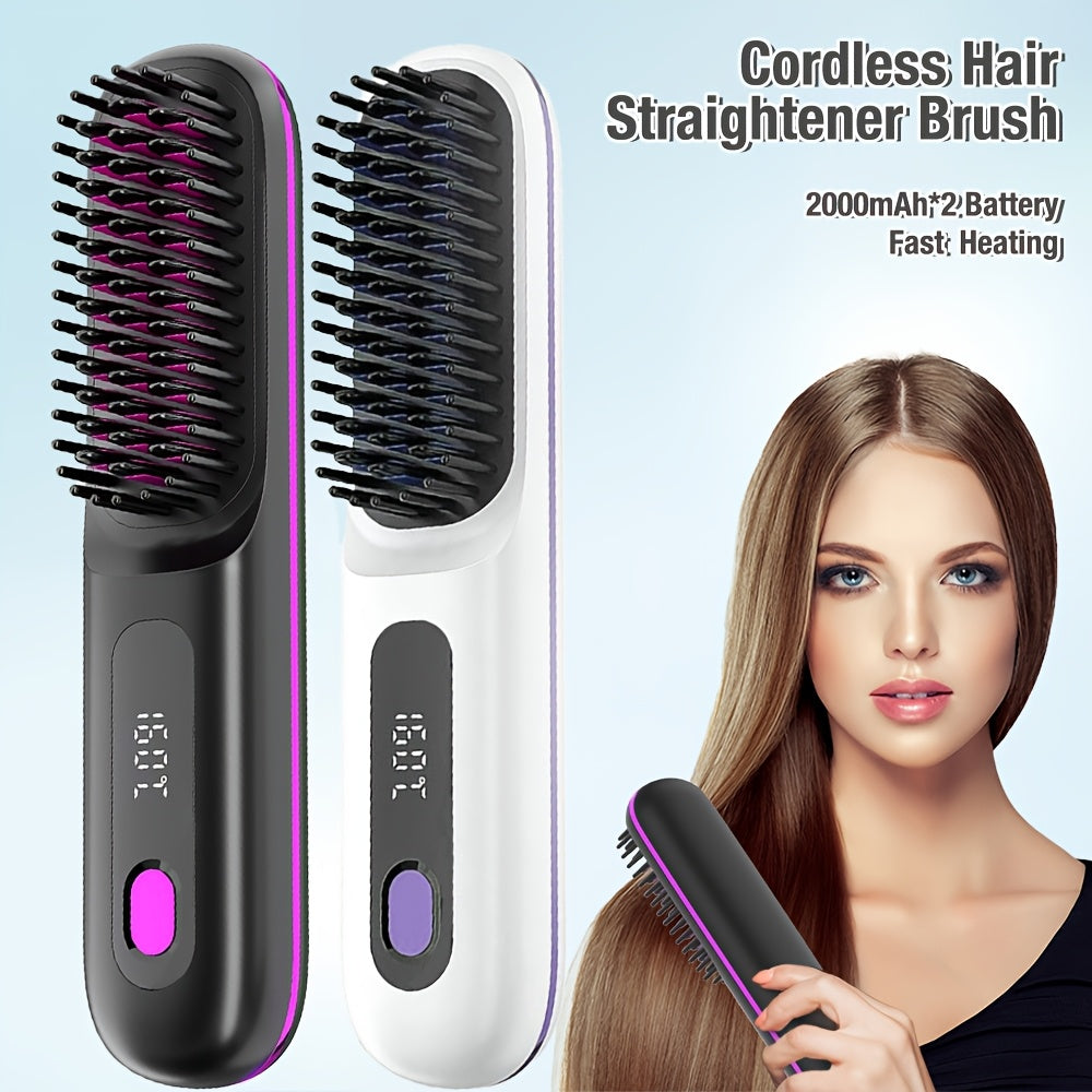 AURISTYLE - Compact Cordless Hot Comb Brush with Type-C Fast Charging