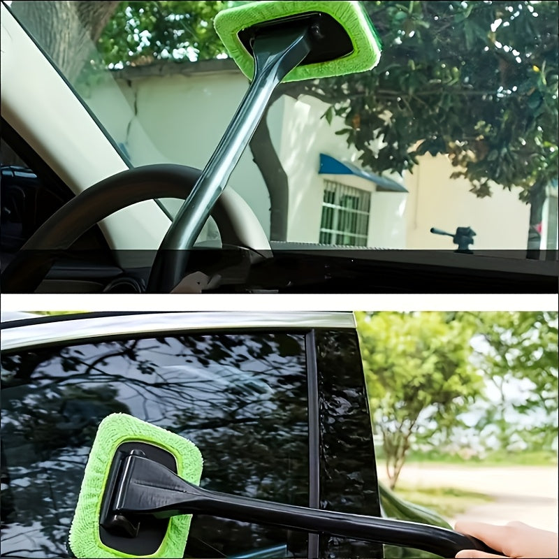 AUTOCLEAR - Long Handle Car Windshield Brush with Interior Glass Wiper