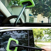 AUTOCLEAR - Long Handle Car Windshield Brush with Interior Glass Wiper