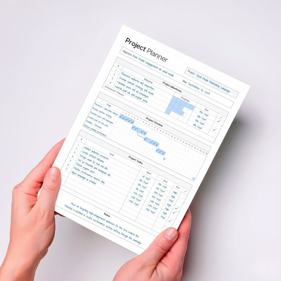 TASKFLOW - 50-Sheet Tear-Out Planning Journal for Projects & Time Management