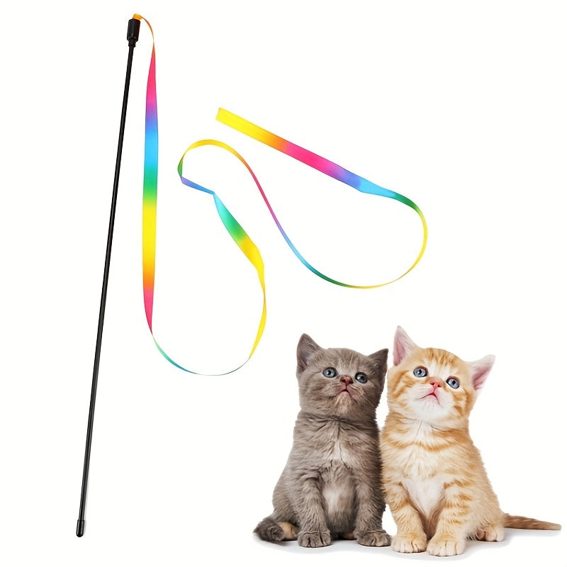 KITZPLAY - Cute Ribbon Teaser Stick for Engaging Cat Playtime
