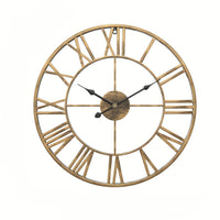 SERENETIME - Vintage Round Silent Wall Clock Metal Frame for Bedroom