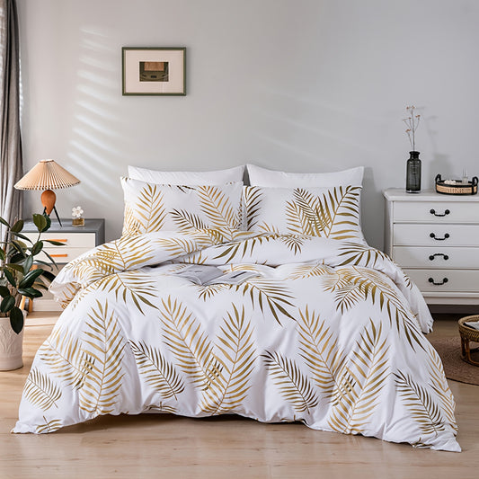 LEAFLUXE – Leaf Print Soft Duvet Cover Set
